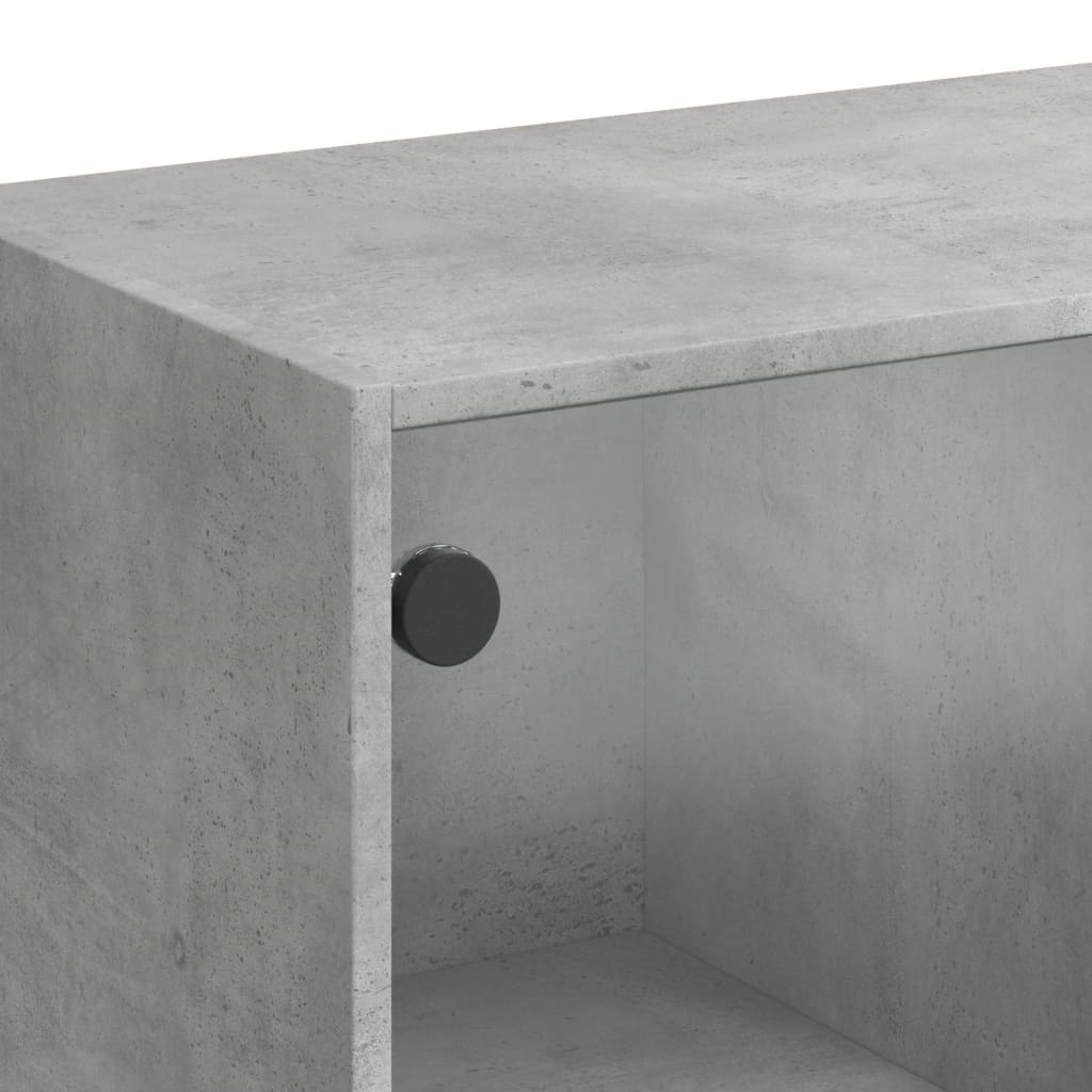 skab med låger 68x37x142 cm konstrueret træ betongrå