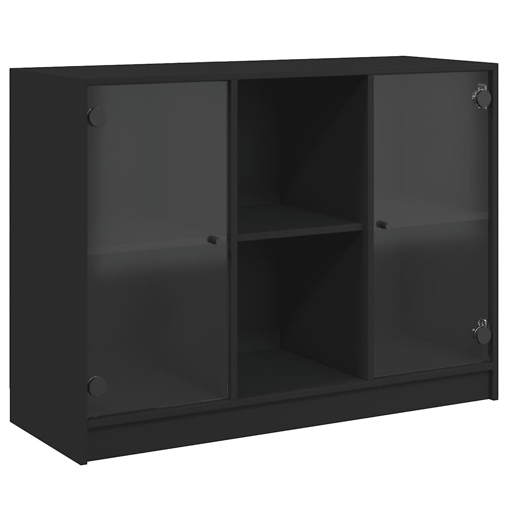 skænk 102x37x75,5 cm konstrueret træ sort