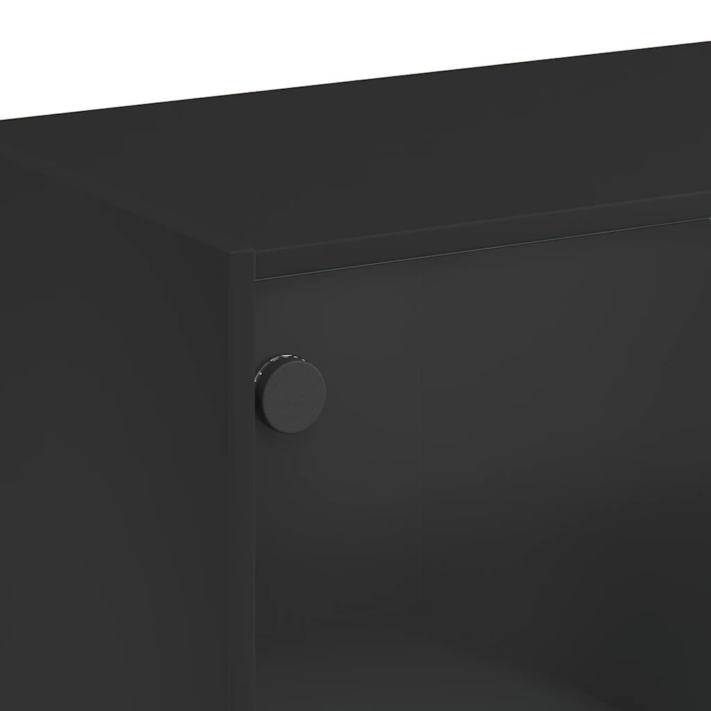 skænk 102x37x75,5 cm konstrueret træ sort