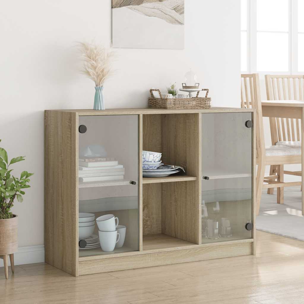skænk 102x37x75,5 cm konstrueret træ sonoma-eg