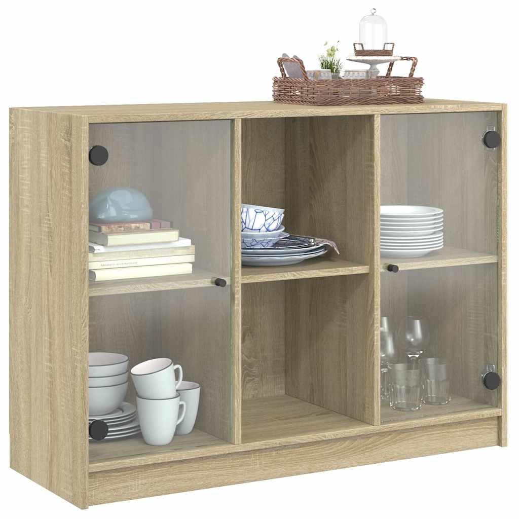 skænk 102x37x75,5 cm konstrueret træ sonoma-eg