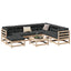 sofasæt til haven 8 dele med hynder massivt fyrretræ