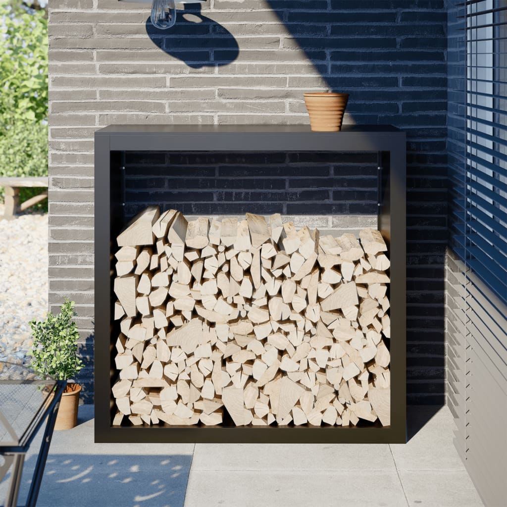 brændestativ 100x40x100 cm stål sort