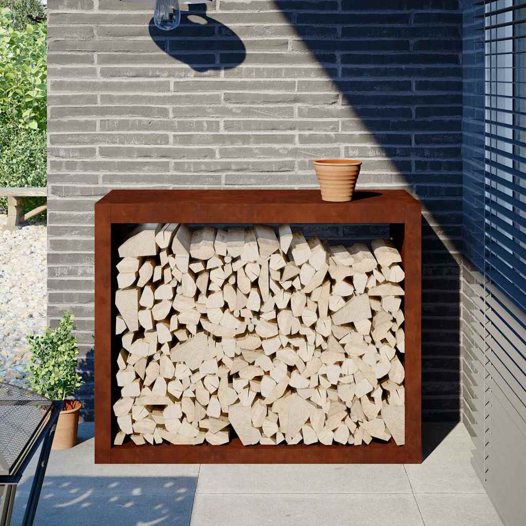 Brændereol 100x40x80 cm i vejrbestandigt stål billede