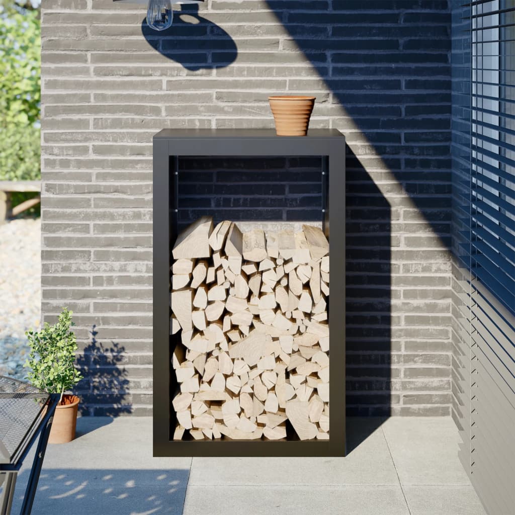 brændestativ 60x40x100 cm stål sort billede