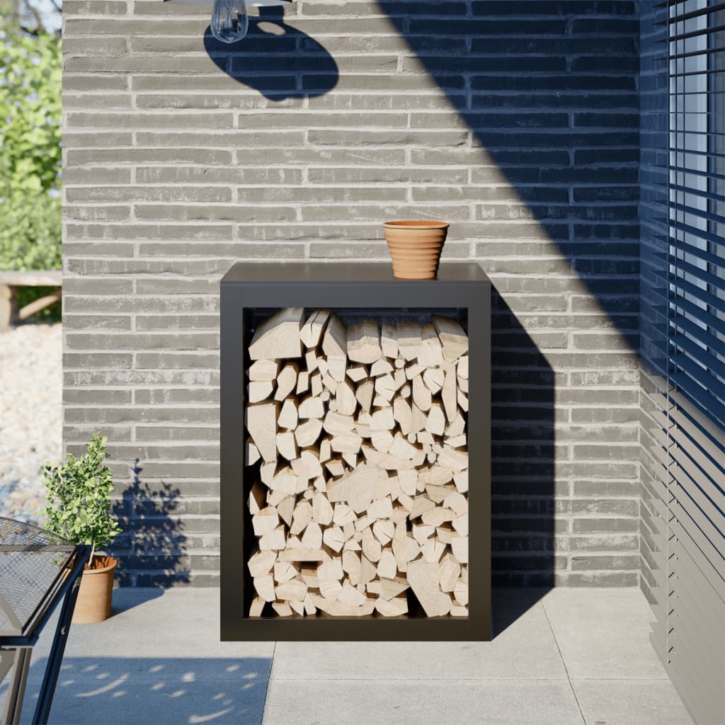 brændestativ 60x40x80 cm stål sort billede