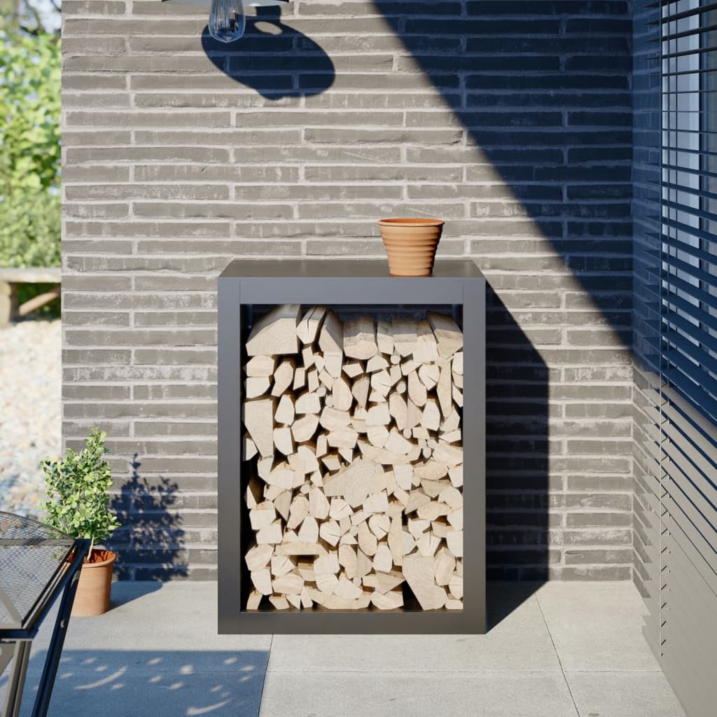 brændestativ 60x40x80 cm stål antracitgrå billede