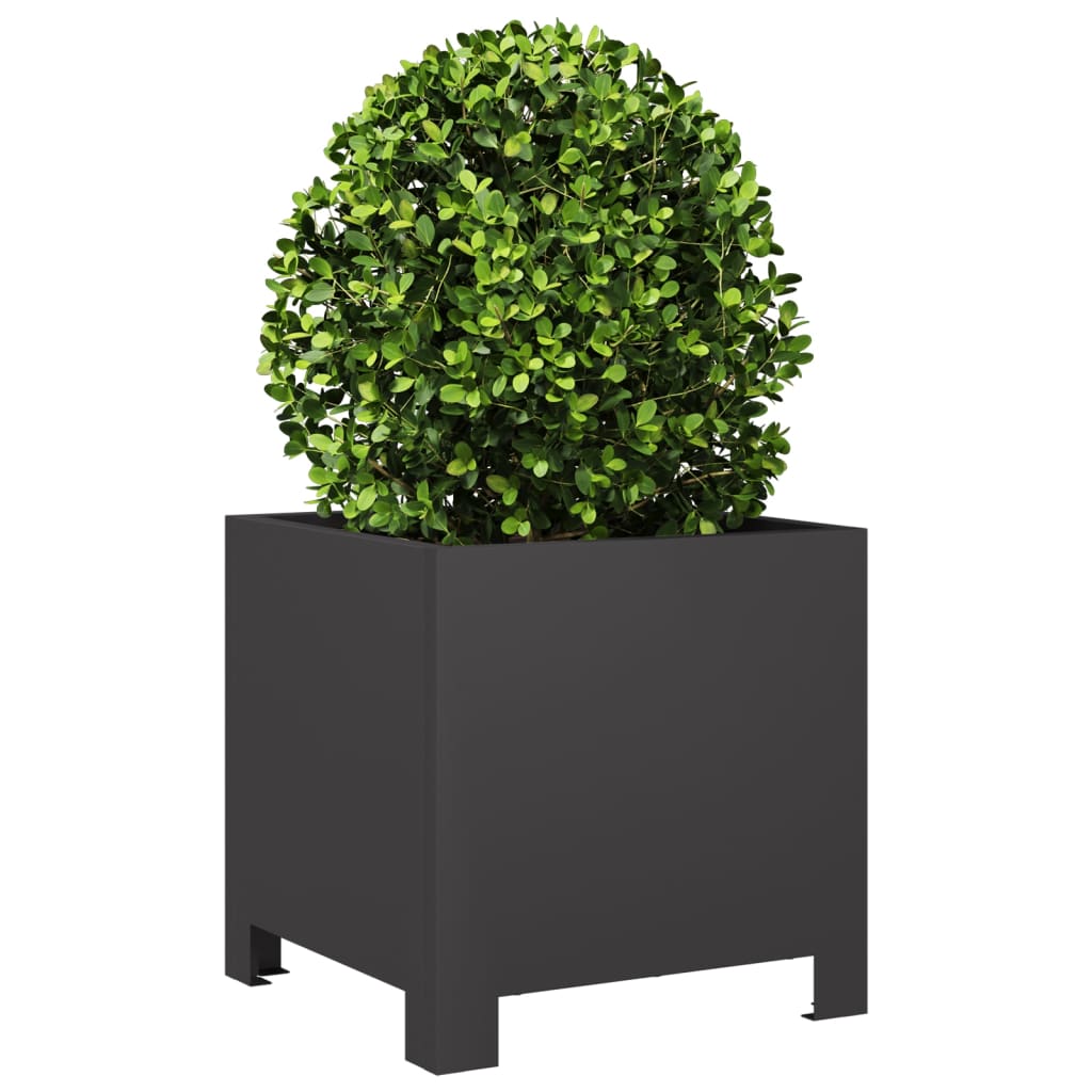 plantekasser 2 stk. 30x30x30 cm stål sort