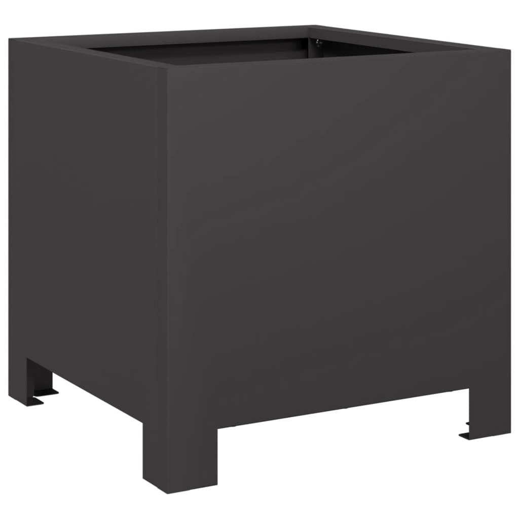 plantekasser 2 stk. 30x30x30 cm stål sort