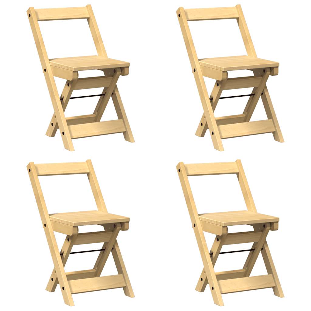 spisebordsstole 4 stk. Corona foldbare massivt fyrretræ brun