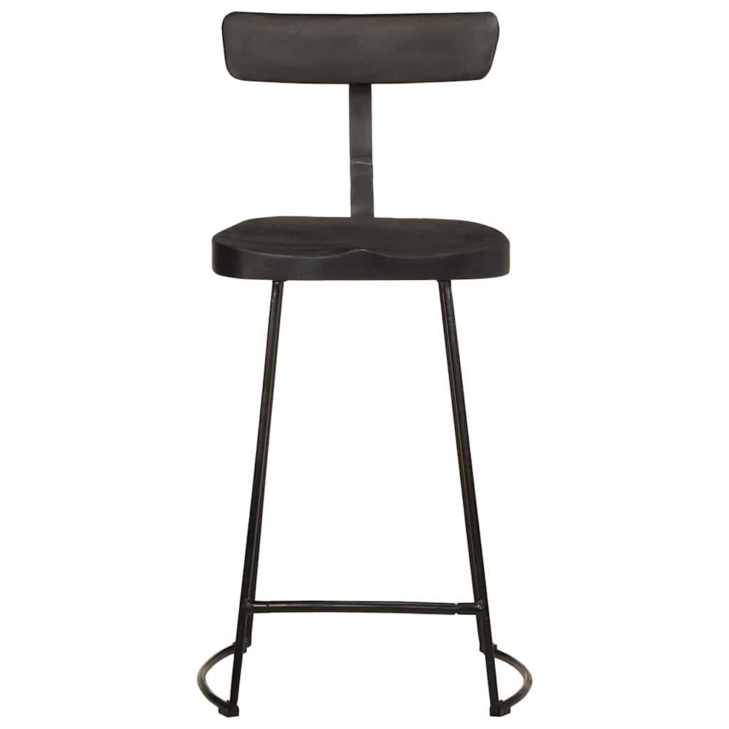 barstole 2 stk. 49x43x88 cm massivt mangotræ sort