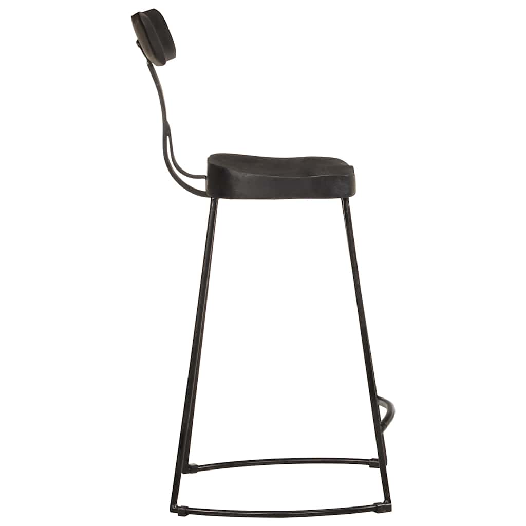 barstole 2 stk. 49x43x88 cm massivt mangotræ sort