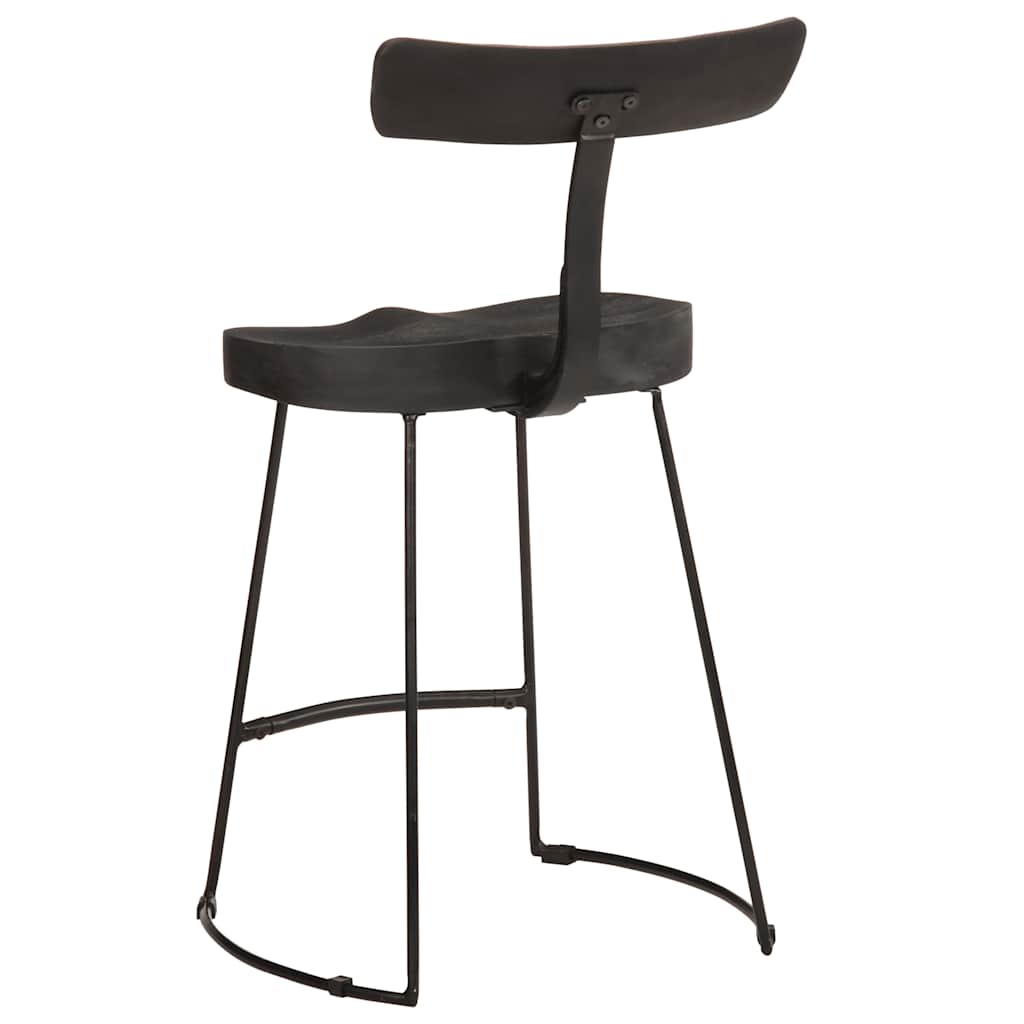 barstole 2 stk. 49x43x79 cm massivt mangotræ sort