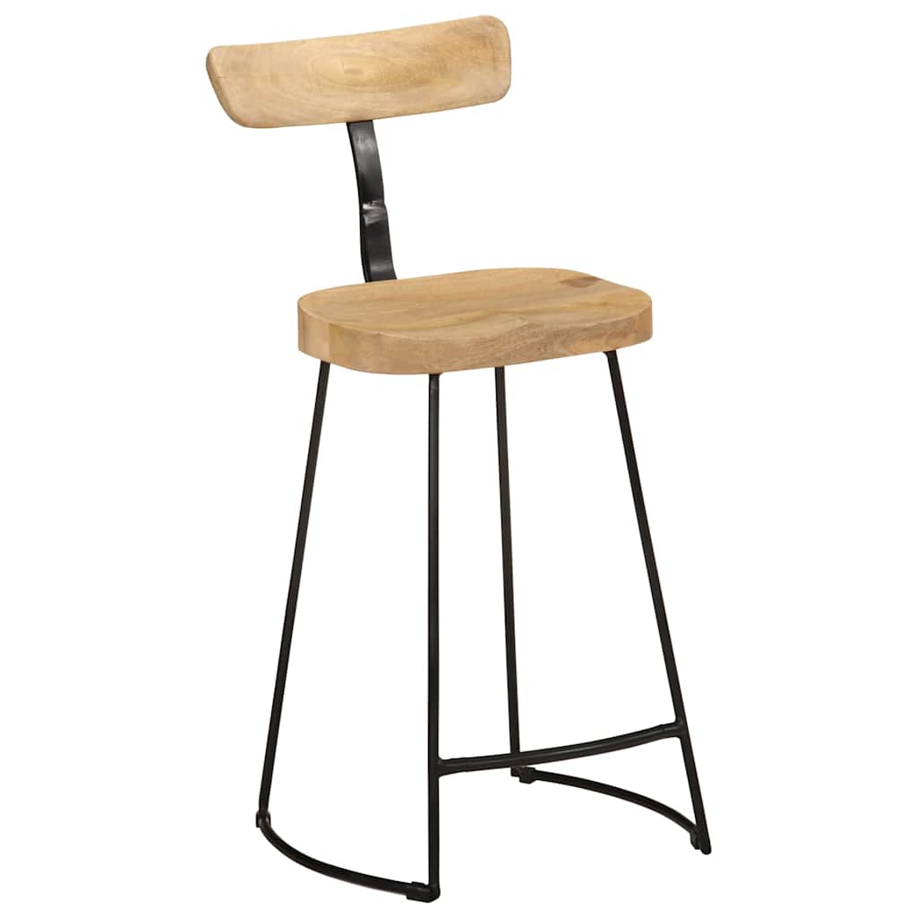 barstole 2 stk. 49x43x88 cm massivt mangotræ