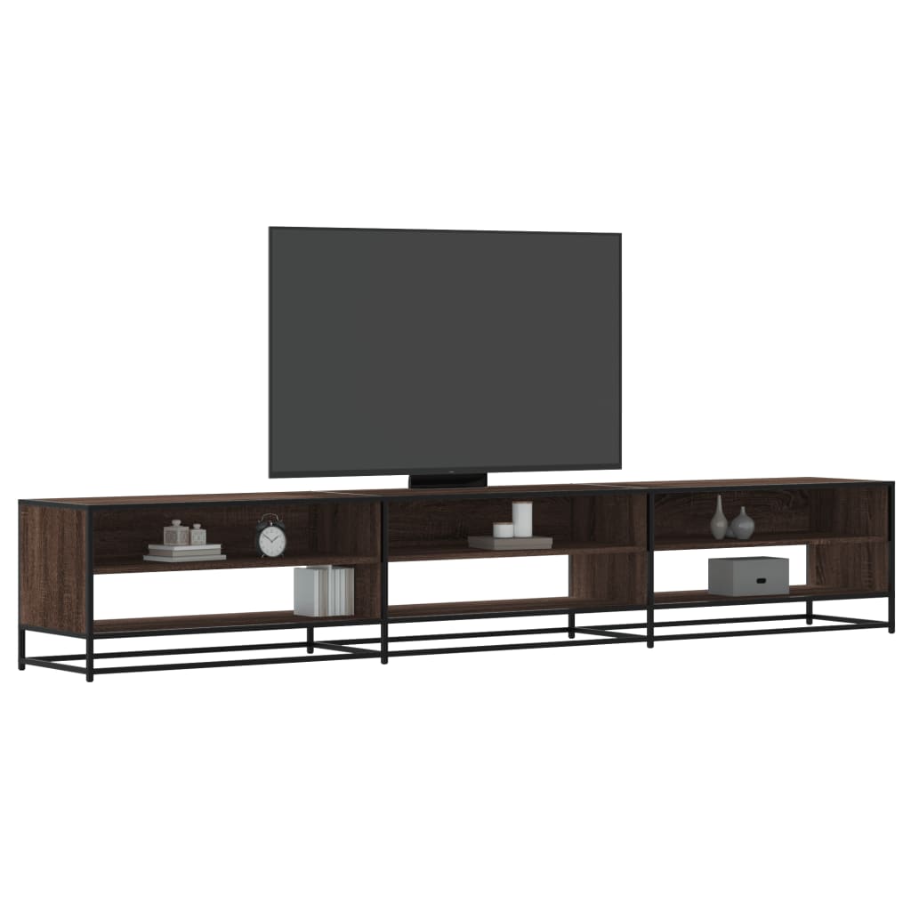 tv-bord 270x40x46 cm konstrueret træ brun egetræsfarve