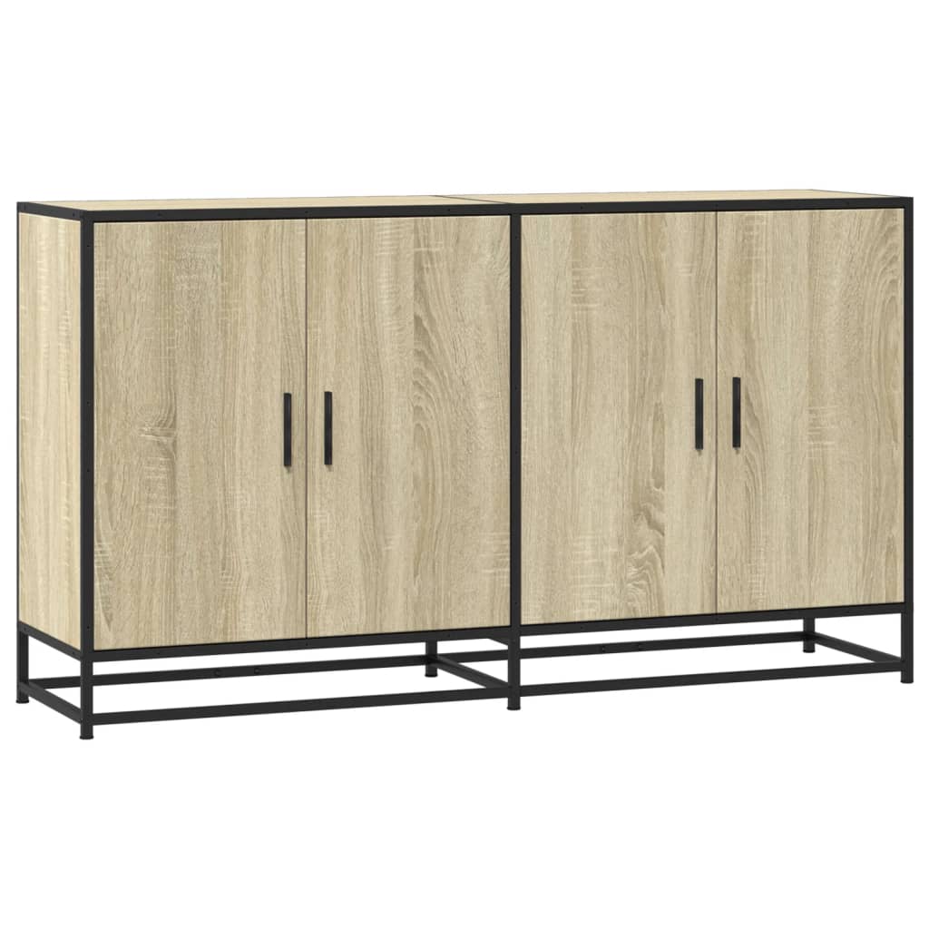 skænk 134x35x76 cm konstrueret træ sonoma-eg