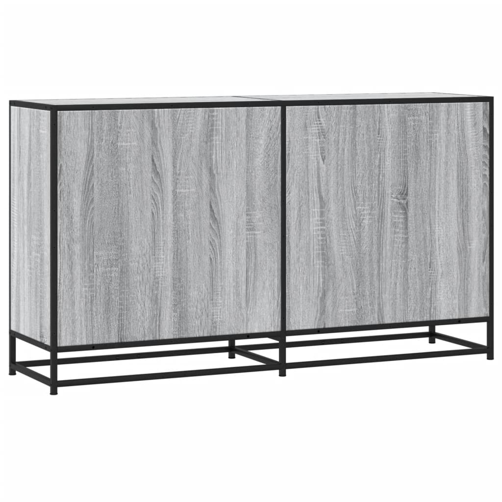 skænk 134x35x76 cm konstrueret træ grå sonoma-eg