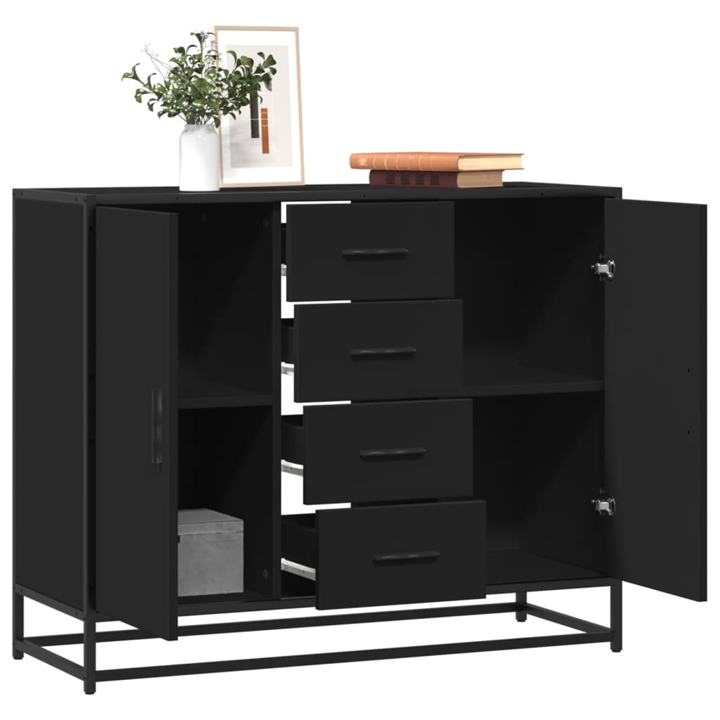 skænk 92x35x76 cm konstrueret træ sort