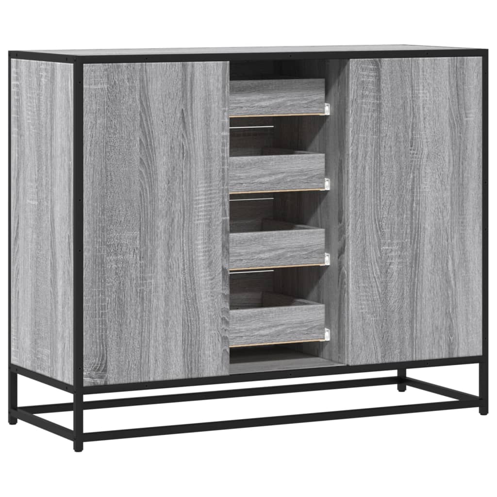 skænk 92x35x76 cm konstrueret træ grå sonoma-eg