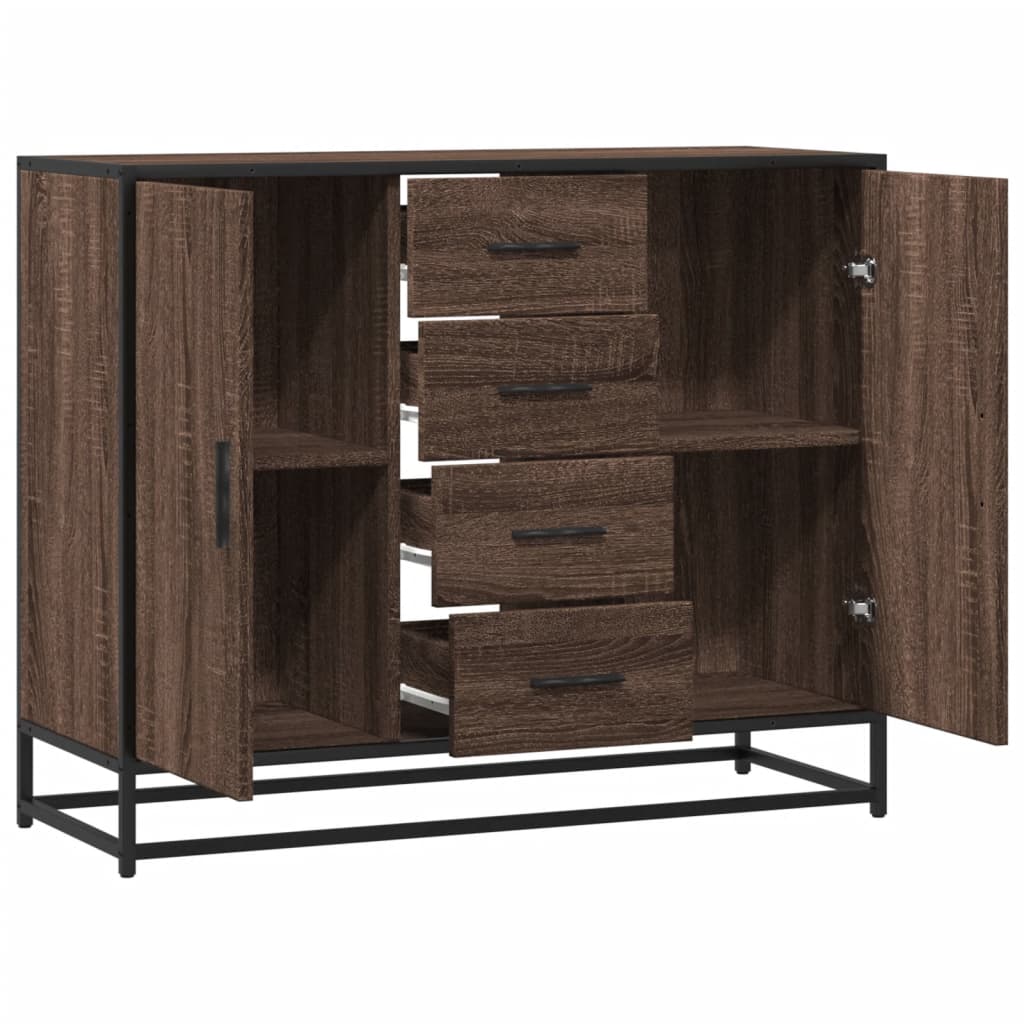skænk 92x35x76 cm konstrueret træ brun egetræsfarve