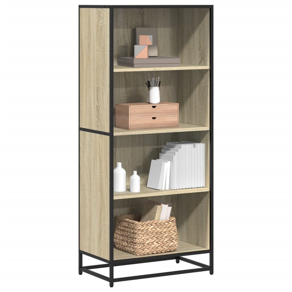 bogreol 60x35x139 cm konstrueret træ sonoma-eg billede