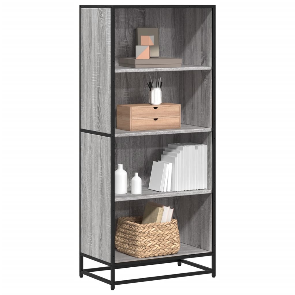 bogreol 60x35x139 cm konstrueret træ grå sonoma-eg billede