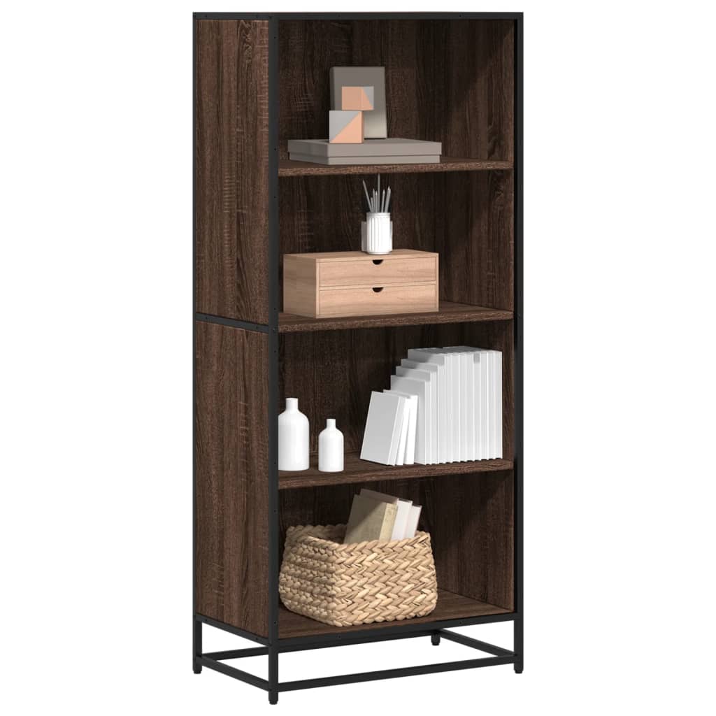 bogreol 60x35x139 cm konstrueret træ brun egetræsfarve billede