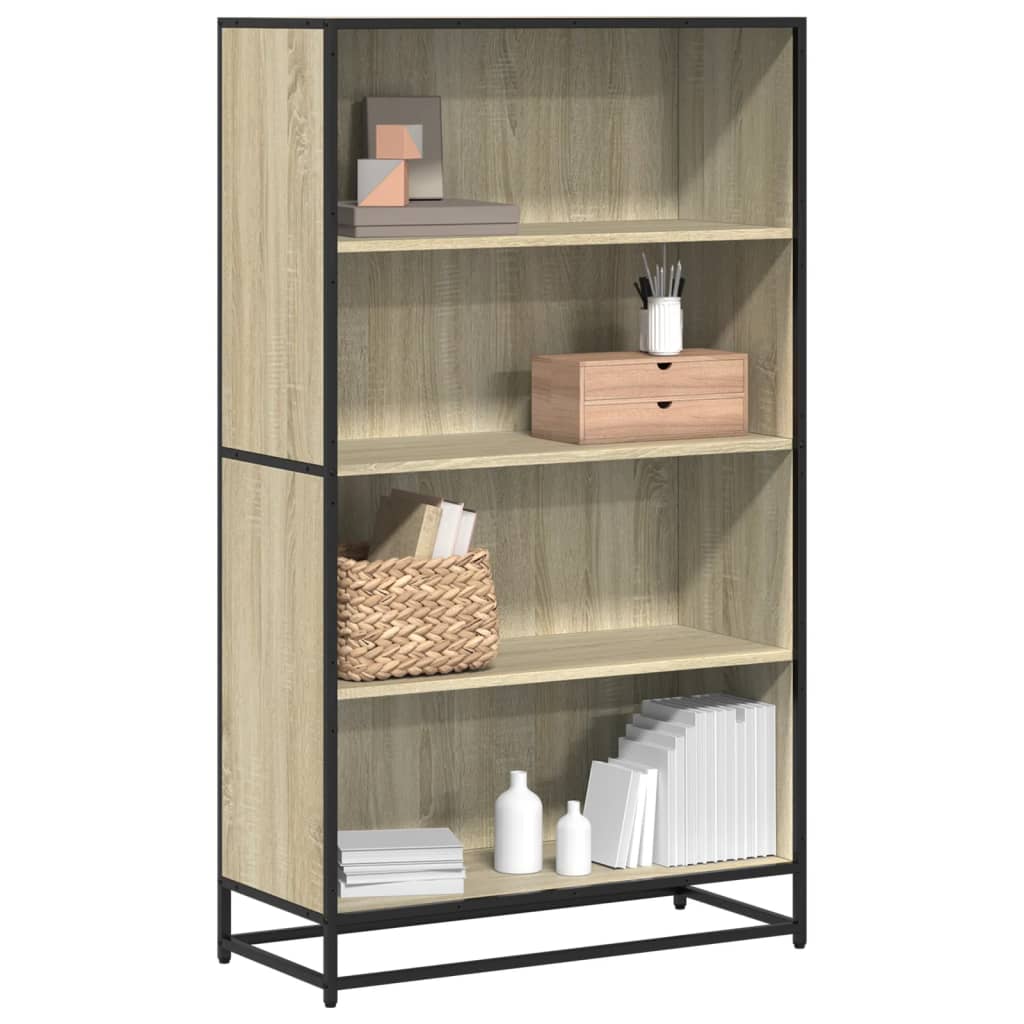 bogreol 80,5x35x139 cm konstrueret træ sonoma-eg billede
