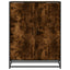 skoskab 75x38x97,5 cm konstrueret træ og metal røget egetræ