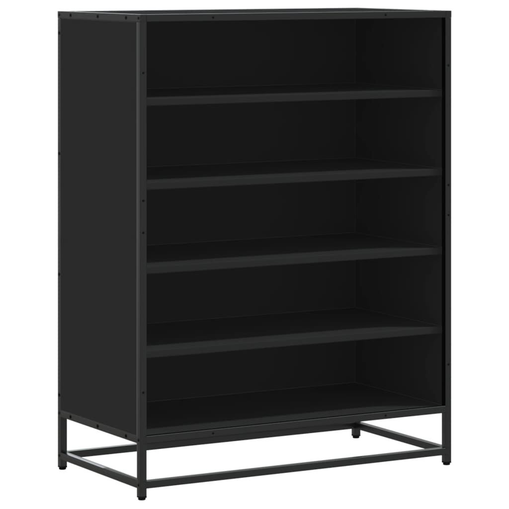 skoskab 75x38x97,5 cm konstrueret træ og metal sort