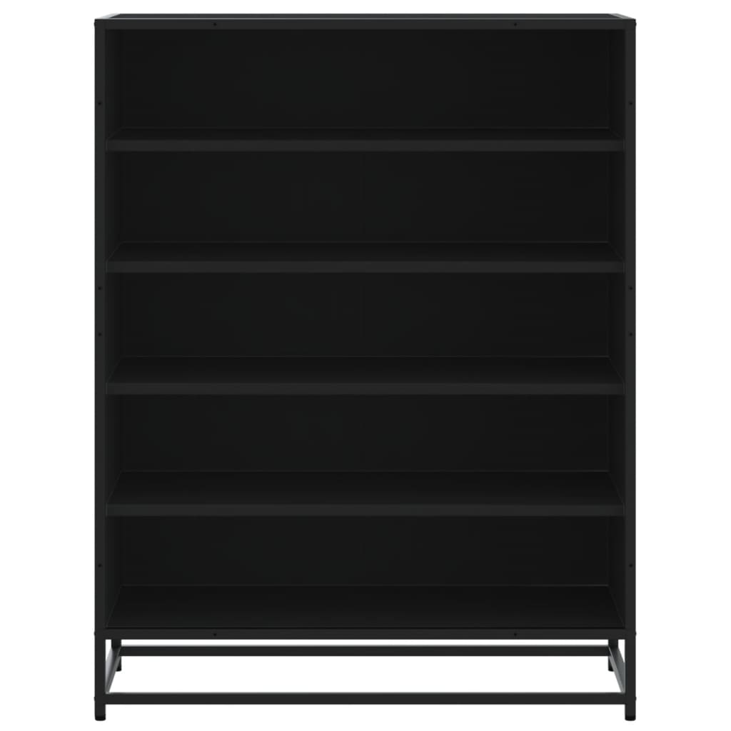 skoskab 75x38x97,5 cm konstrueret træ og metal sort