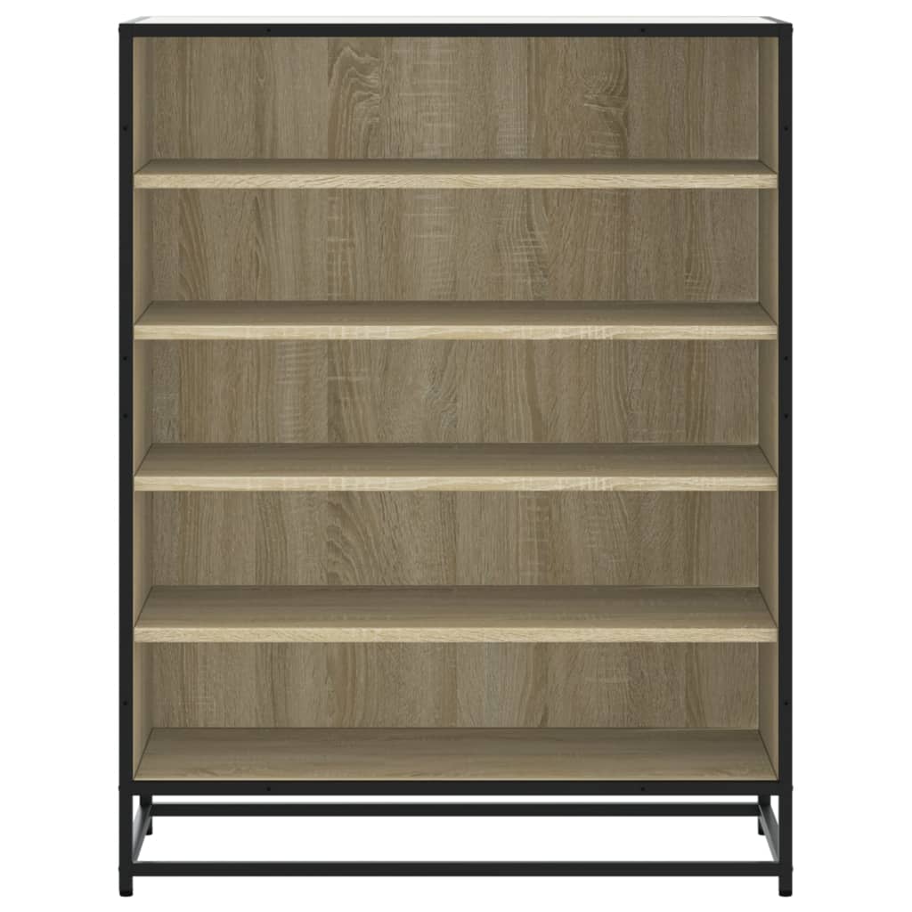 skoskab 75x38x97,5 cm konstrueret træ og metal sonoma-eg