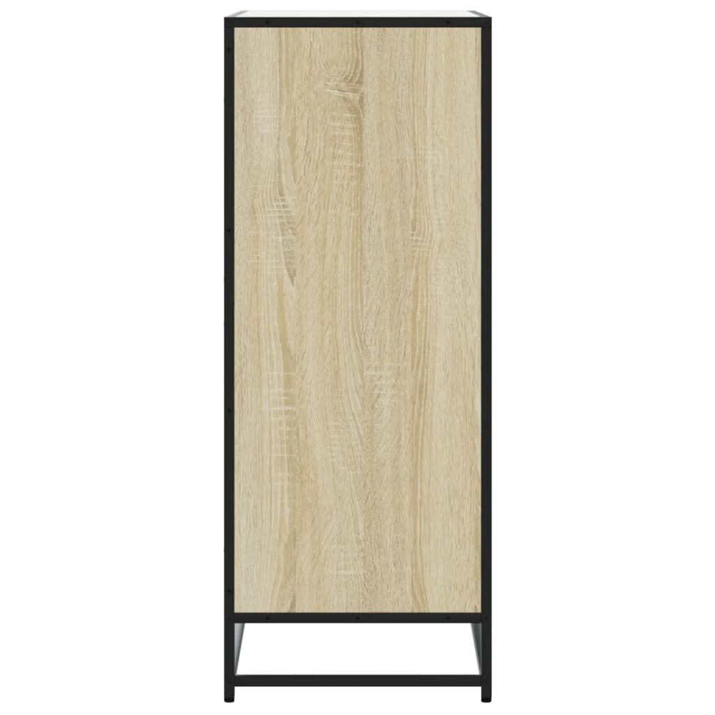skoskab 75x38x97,5 cm konstrueret træ og metal sonoma-eg