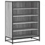 skoskab 75x38x97,5 cm konstrueret træ og metal grå sonoma-eg