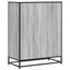 skoskab 75x38x97,5 cm konstrueret træ og metal grå sonoma-eg