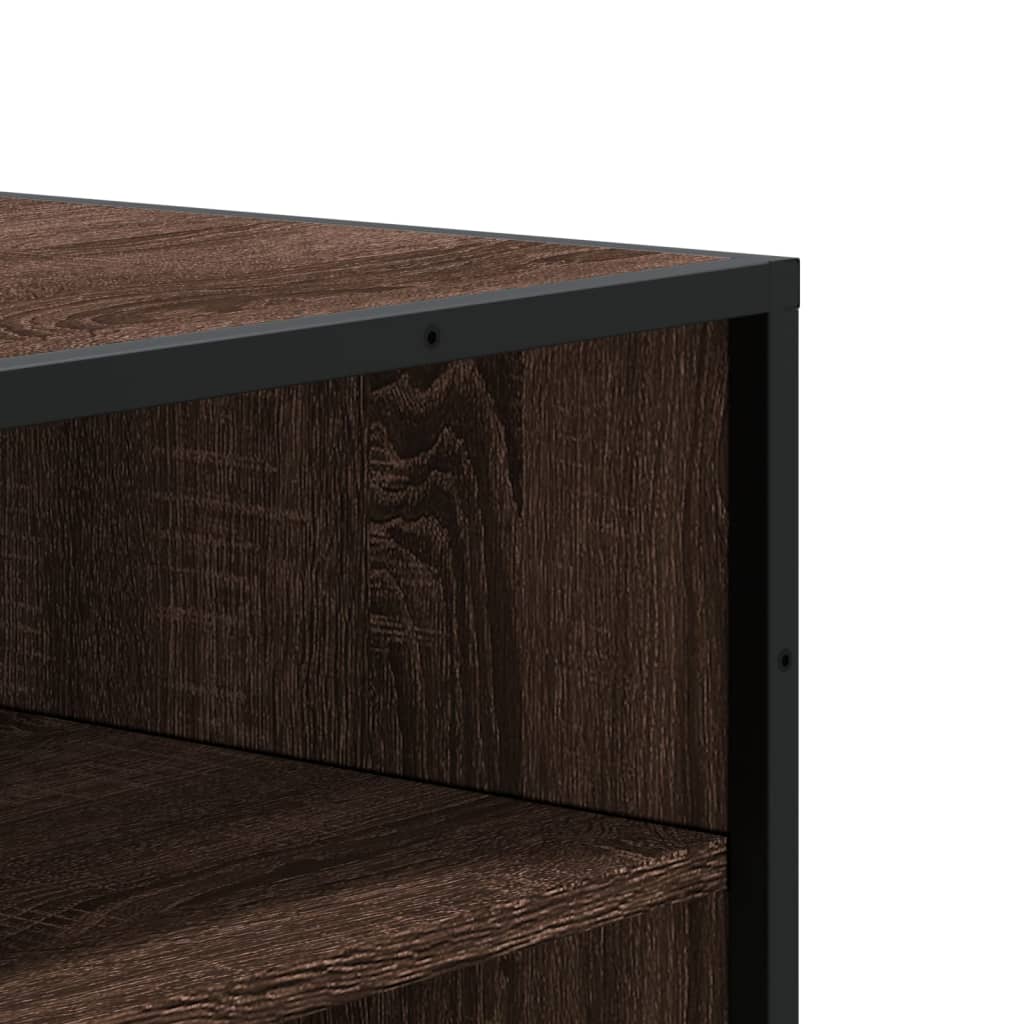 skoskab 75x38x97,5 cm konstrueret træ og metal brun egetræ
