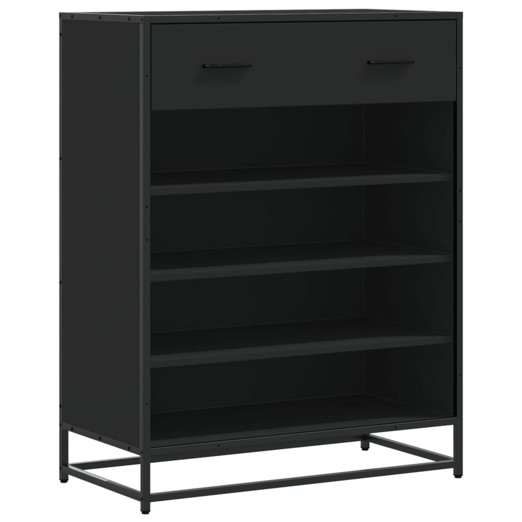 skoskab 75x38x97,5 cm konstrueret træ og metal sort
