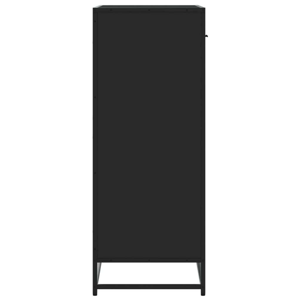 skoskab 75x38x97,5 cm konstrueret træ og metal sort
