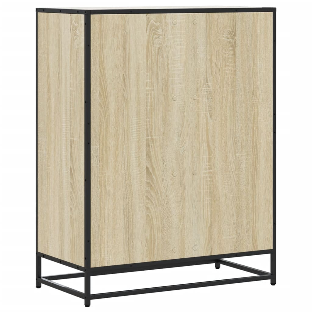 skoskab 75x38x97,5 cm konstrueret træ og metal sonoma-eg