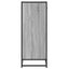 skoskab 75x38x97,5 cm konstrueret træ og metal grå sonoma-eg