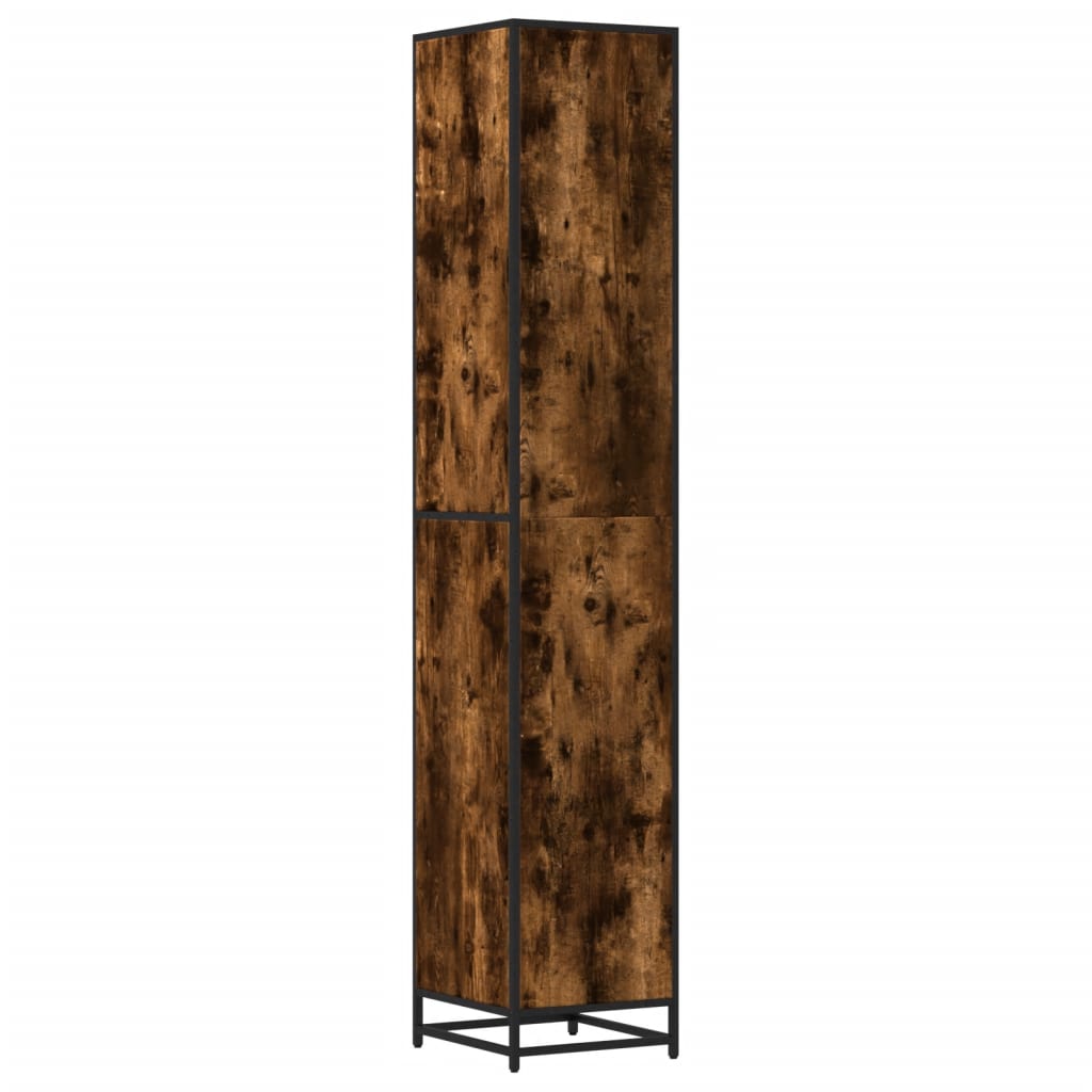badeværelsesskab 35x37,5x188,5 cm konstrueret træ og metal