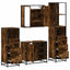 møbelsæt til badeværelse 4 dele konstrueret træ røget sonoma-eg