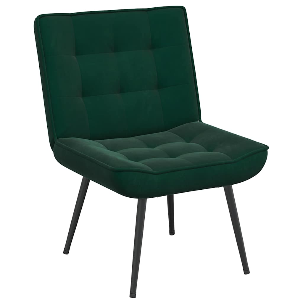 lænestol 64x74x84 cm fløjl mørkegrøn