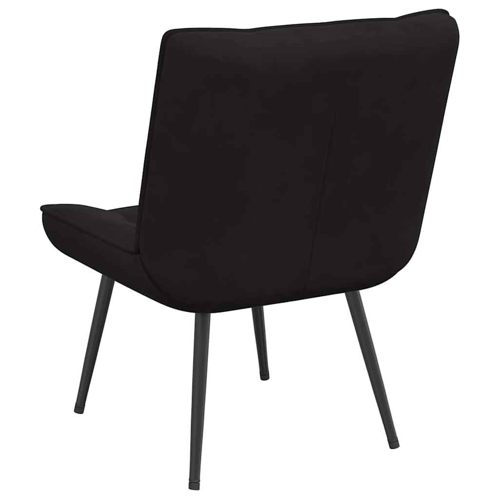 lænestol 64x74x84 cm fløjl sort