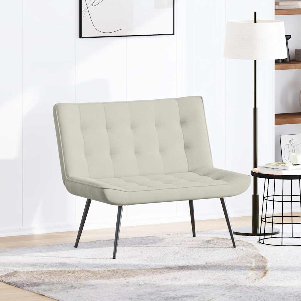 bænk 110x74x84 cm velour cremefarvet