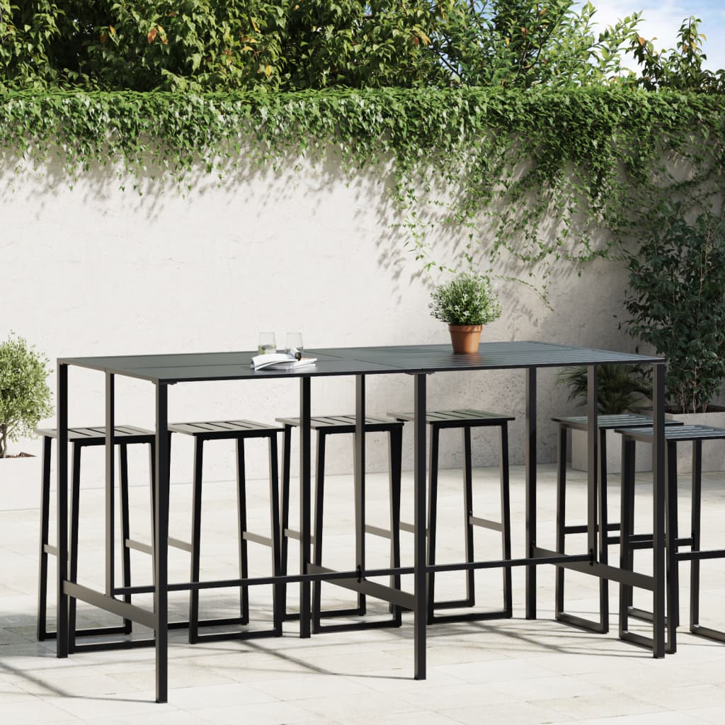 Barbord 200×100×110 cm i pulverlakeret stål - sort