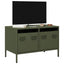 tv-bord 68x39x43,5 cm koldvalset stål olivengrøn