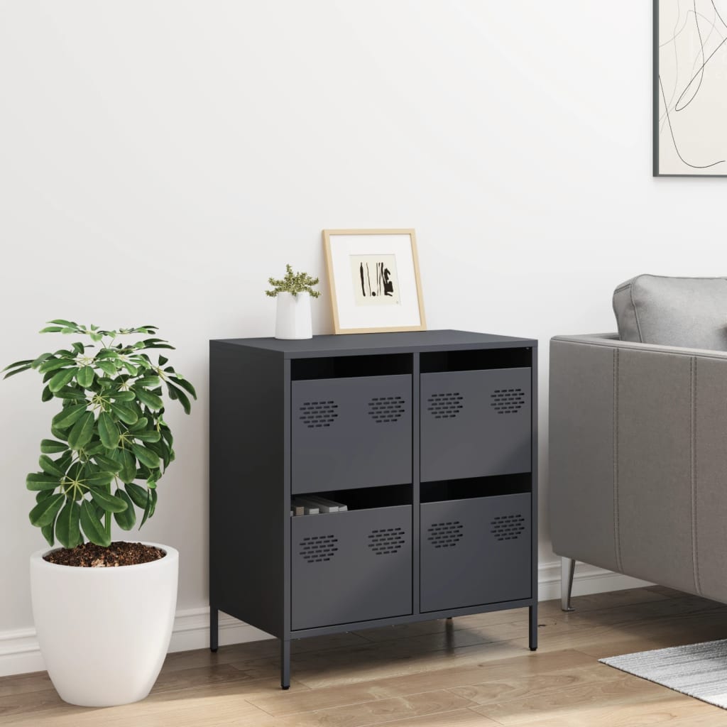 skænk 68x39x73,5 cm koldvalset stål antracitgrå