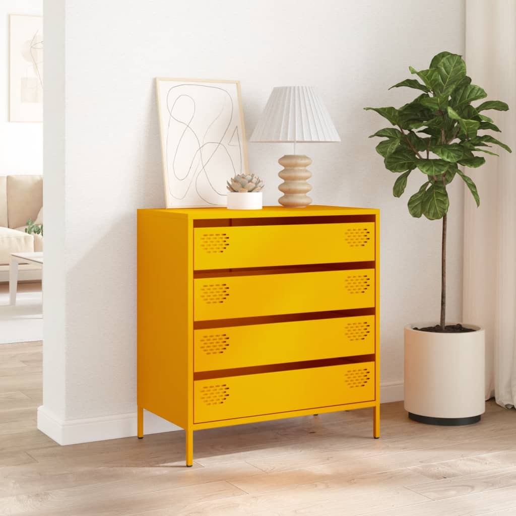 skab 68x39x73,5 cm koldvalset stål sennepsgul