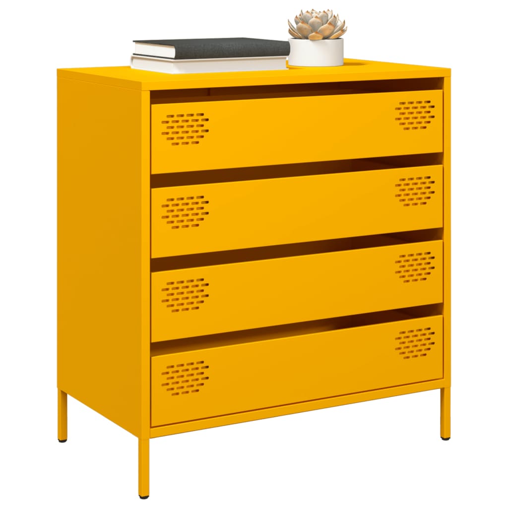 skab 68x39x73,5 cm koldvalset stål sennepsgul